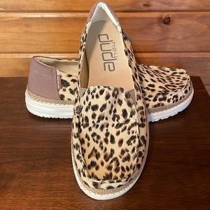 Leopard print Hey Dude shoes